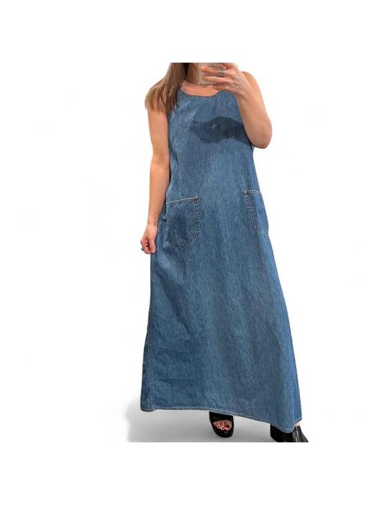 Liz Claiborne Dresses & Skirts - Vintage 90s Denim Jumper Maxi Dress